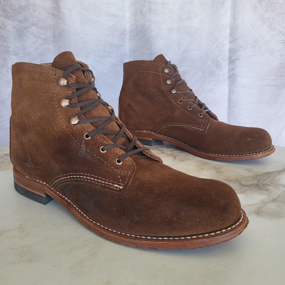 Wolverine 1000 Mile Boots Womens Size 11 B Brown Suede Combat Lace Up Ankle